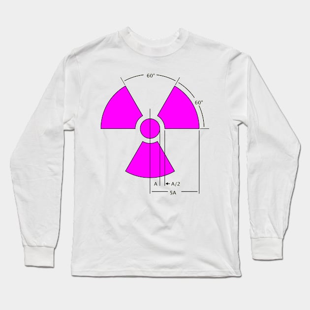 Warning Radiation Sign Template Long Sleeve T-Shirt by rupertrussell